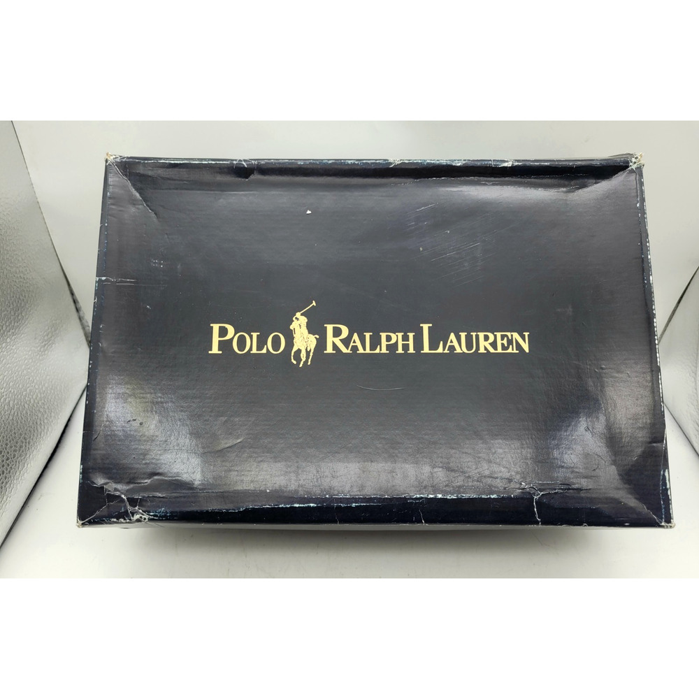 NEW Polo Ralph Lauren Delmont Suede Leather Shoes Black Charcoal Men's Size 8D - Picture 14 of 15